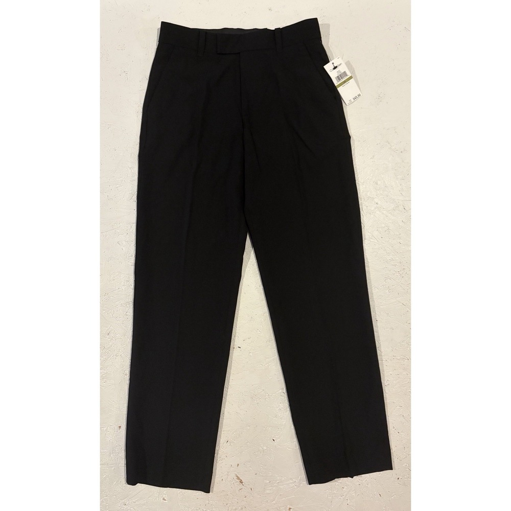 Calvin Klein Boys Slim Fit Stretch Flat Front Suit Separates Pants Size 14 Black
